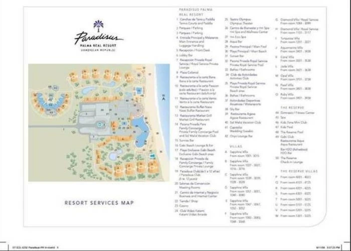 Mapa Paradisus Palma Real Golf & Spa